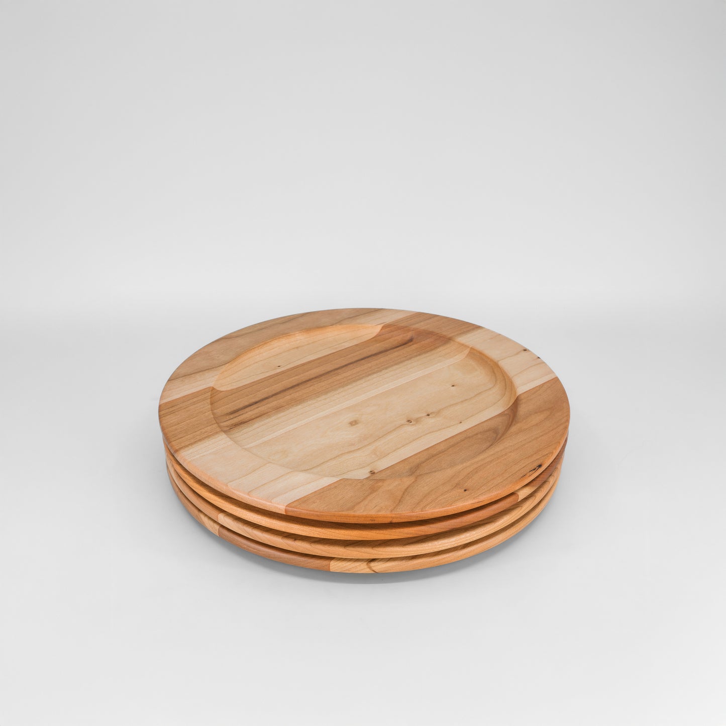 12" Broad Rim Wooden Plate