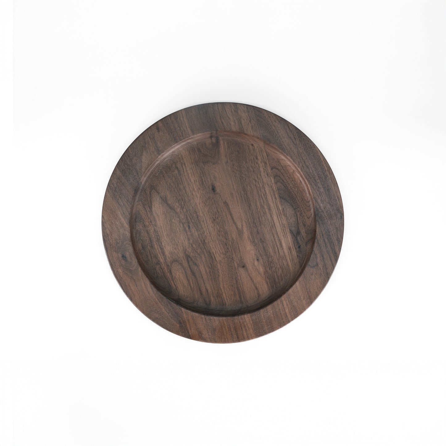 12" Broad Rim Wooden Plate