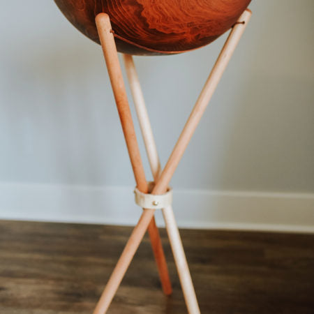 Wooden Tripod Bowl Stand