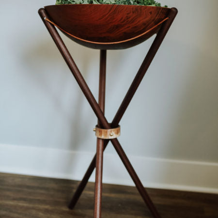 Wooden Tripod Bowl Stand