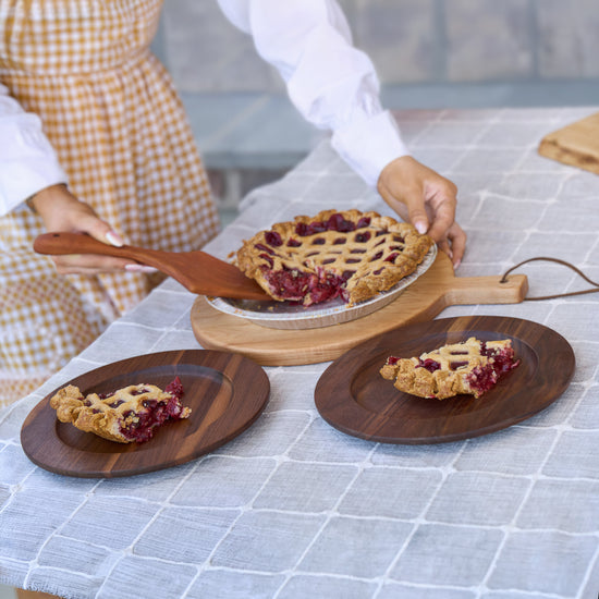12" Broad Rim Wooden Plate