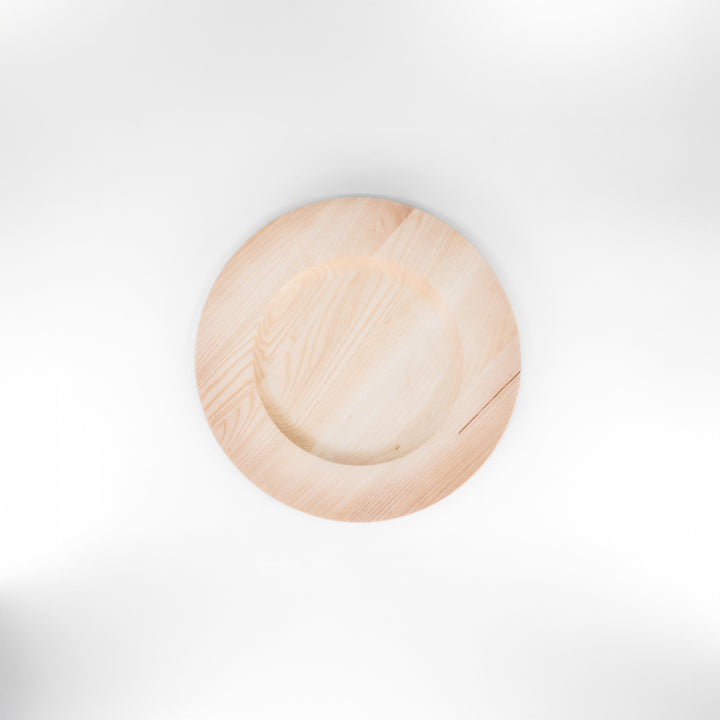10" Broad Rim Wooden Plate