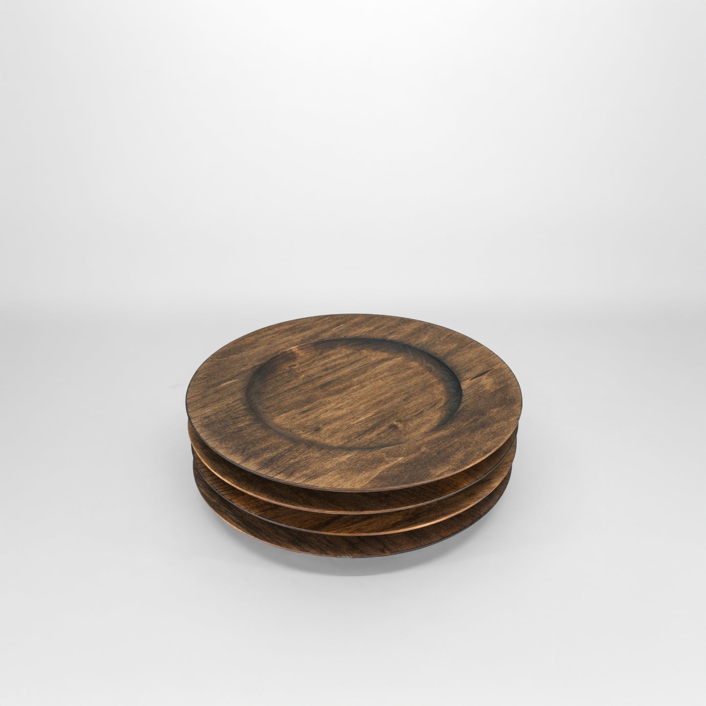 10" Broad Rim Wooden Plate