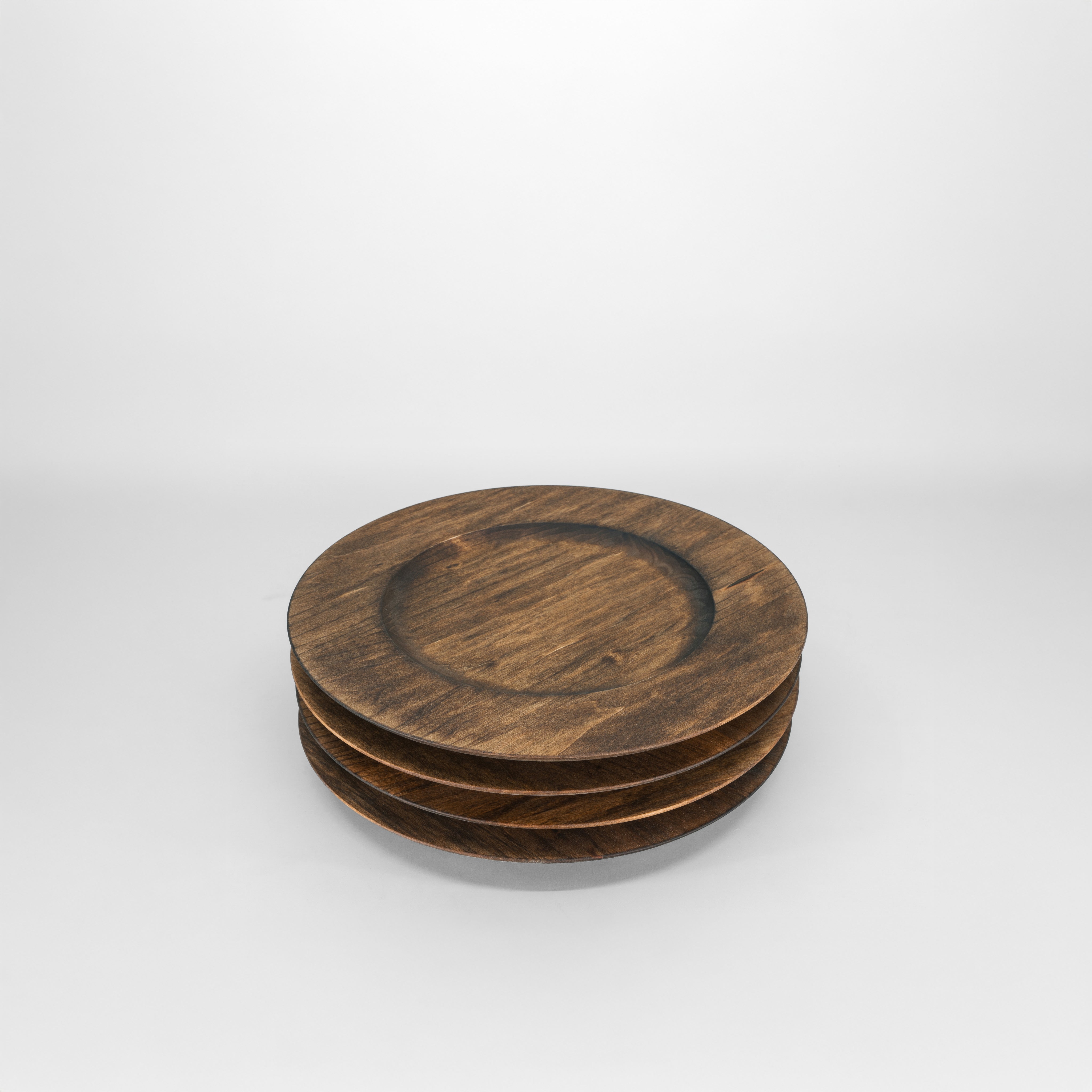 10" Broad Rim Wooden Plate