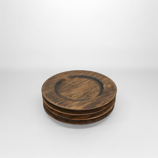10" Broad Rim Wooden Plate