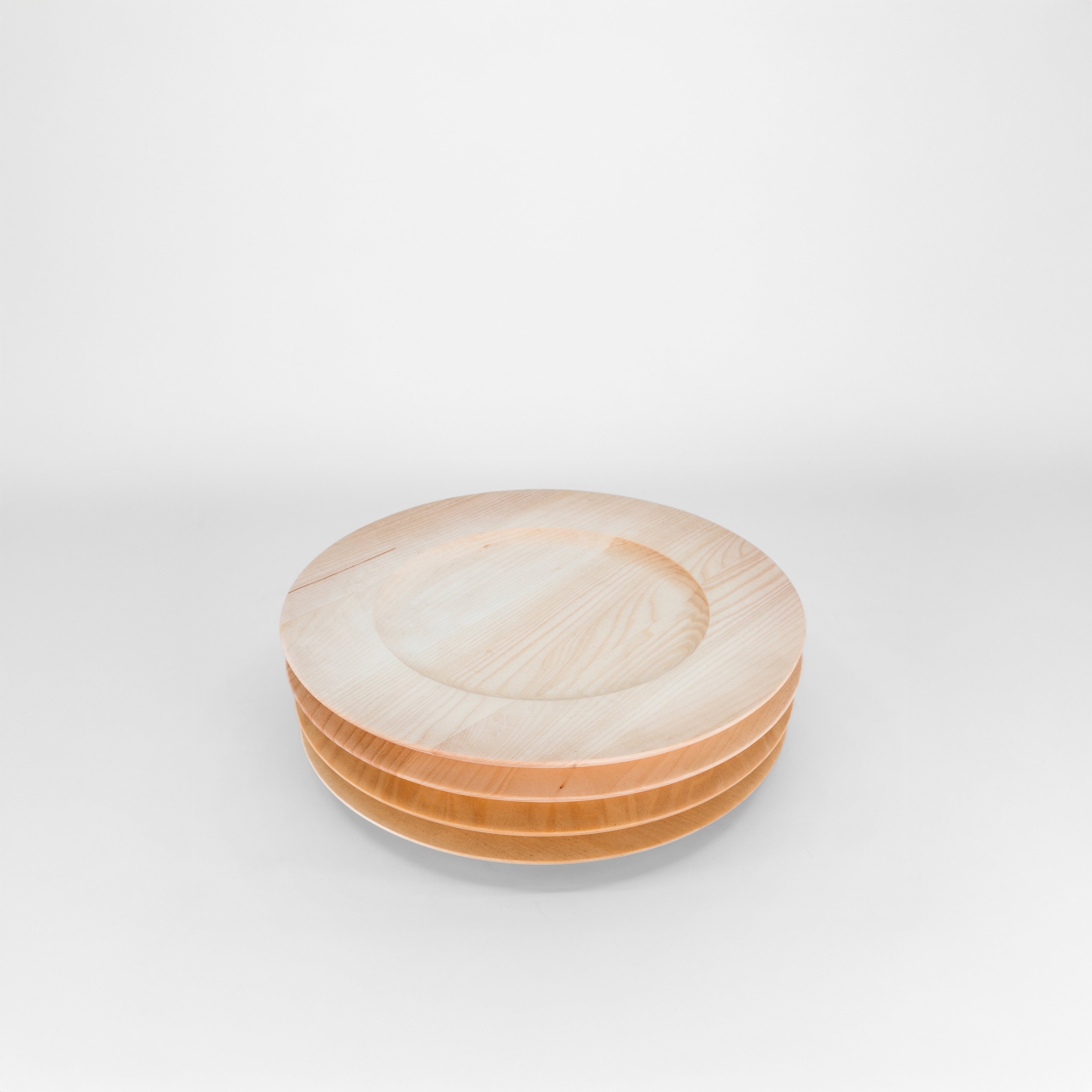 10" Broad Rim Wooden Plate
