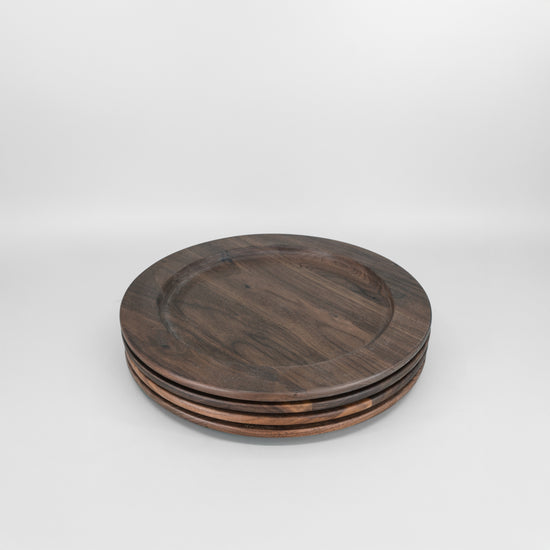 12" Broad Rim Wooden Plate