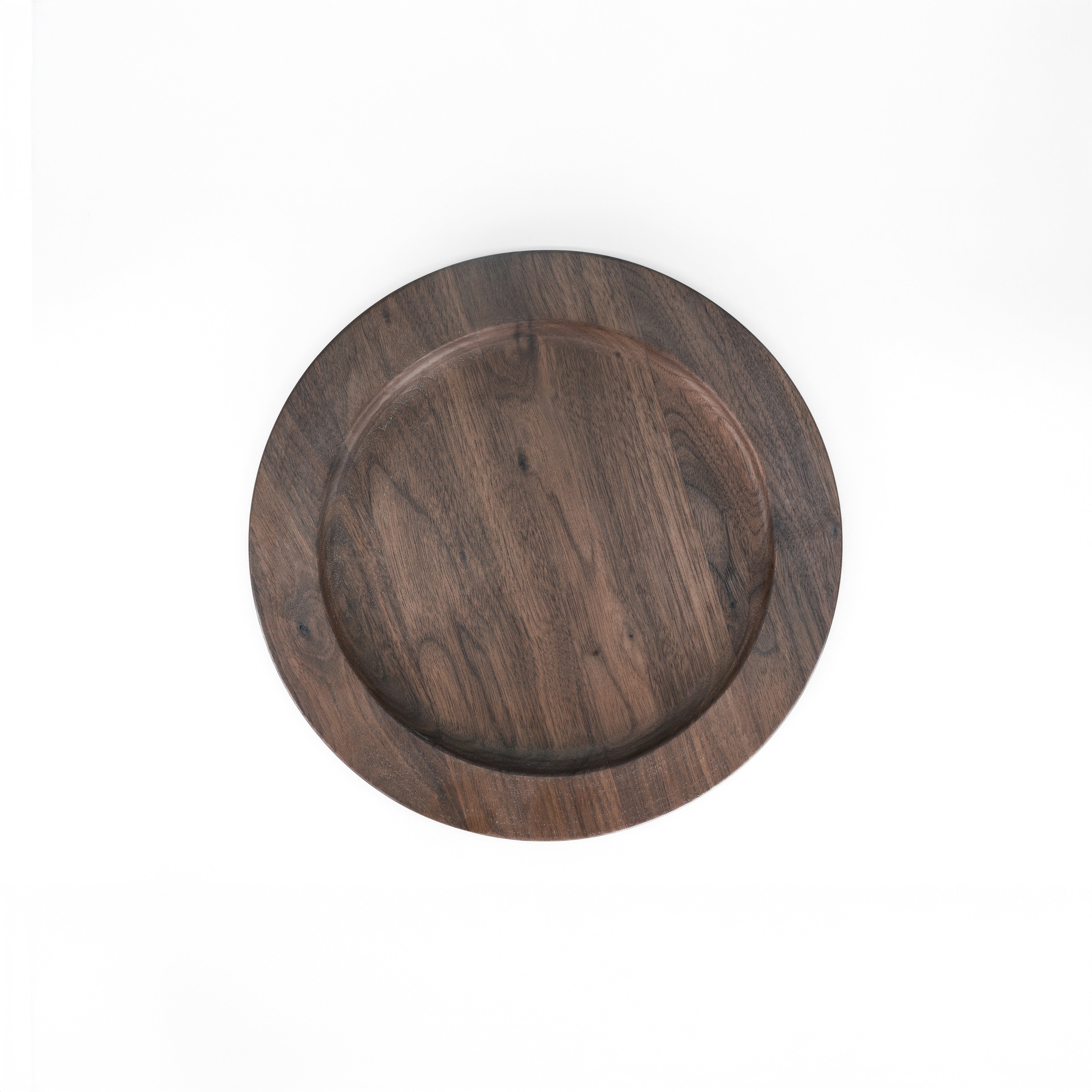 12" Broad Rim Wooden Plate