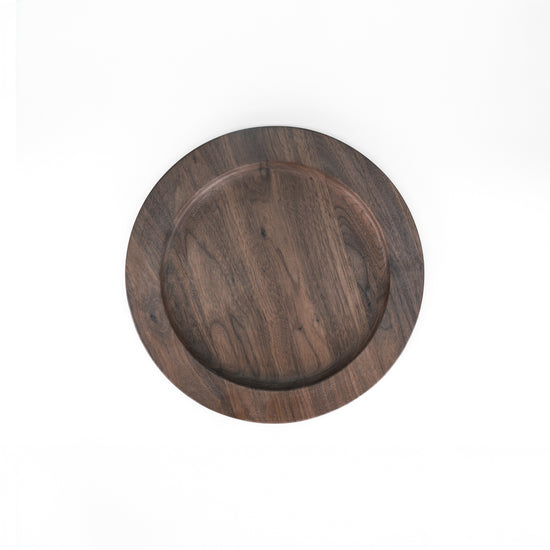 12" Broad Rim Wooden Plate