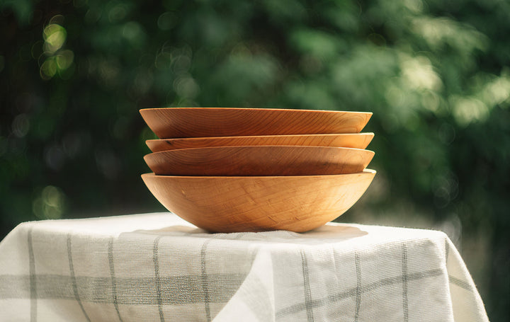 9" Wooden Salad Bowl Bundle