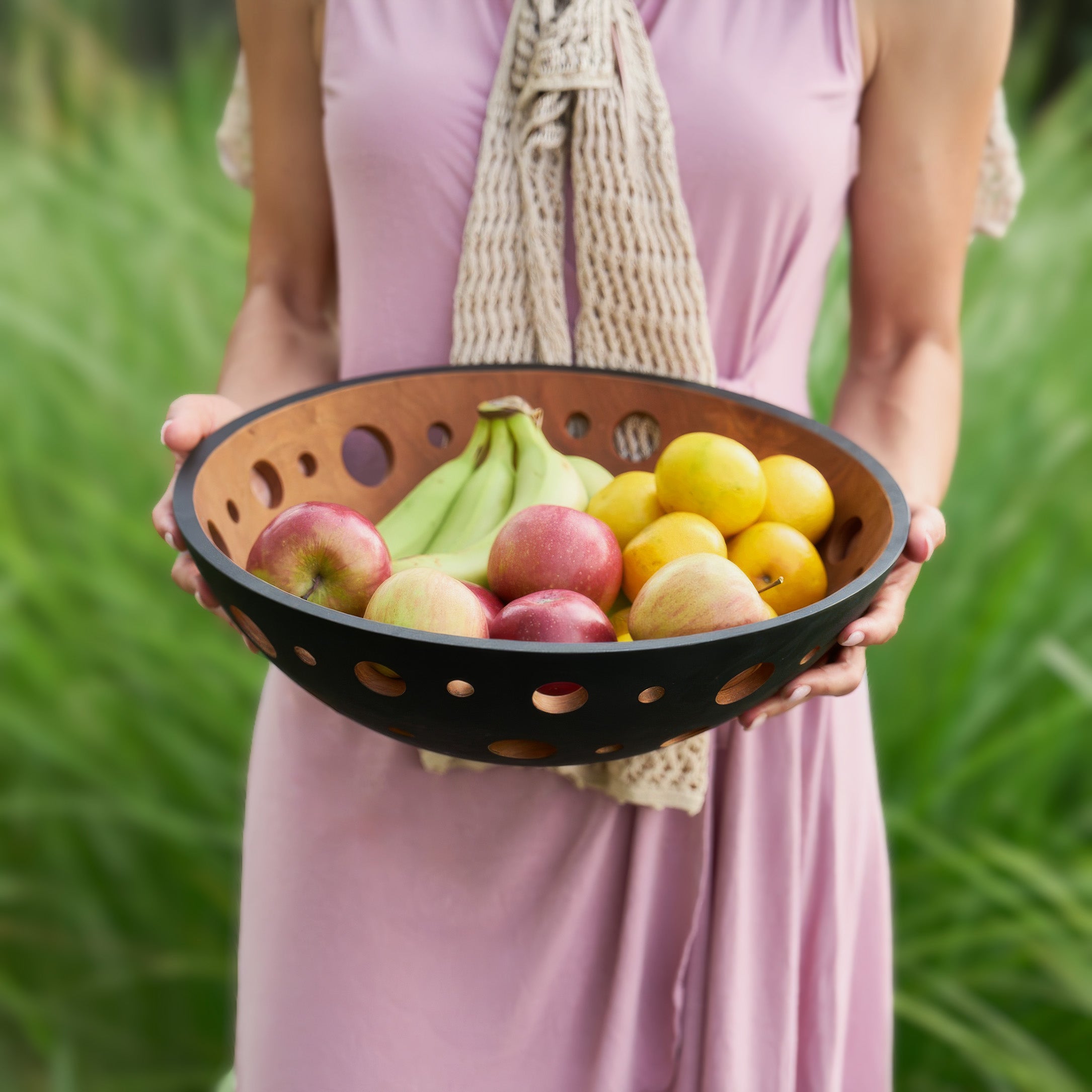 15" Wooden Fruit Bowl