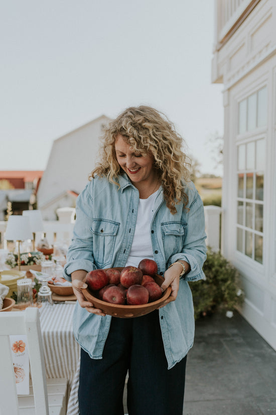 12" Wooden Fruit Bowl