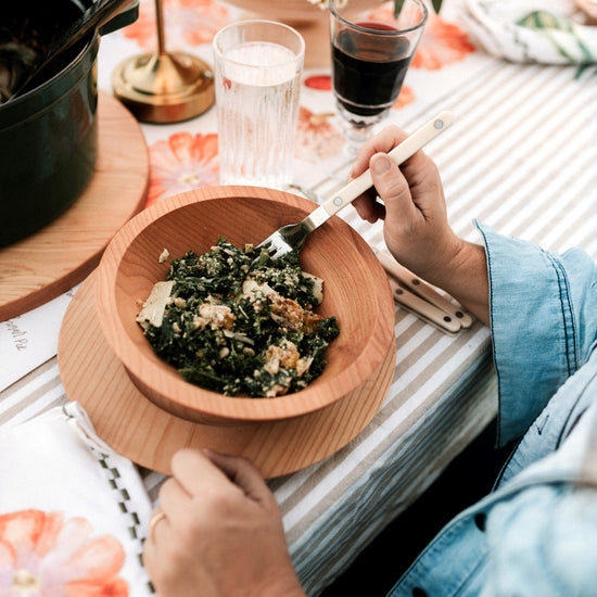 9.5" Broad Rim Wooden Plate
