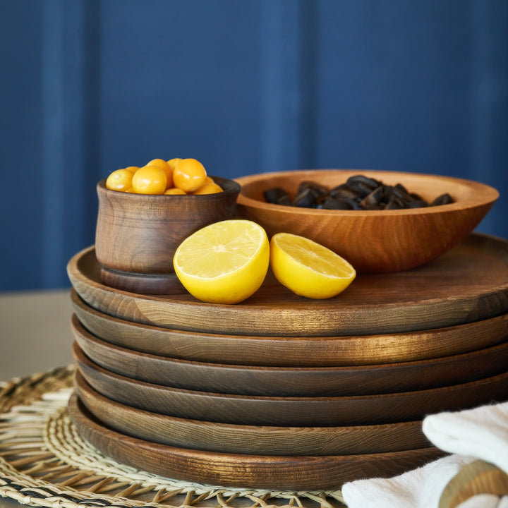 10" Narrow Rim Wooden Plate