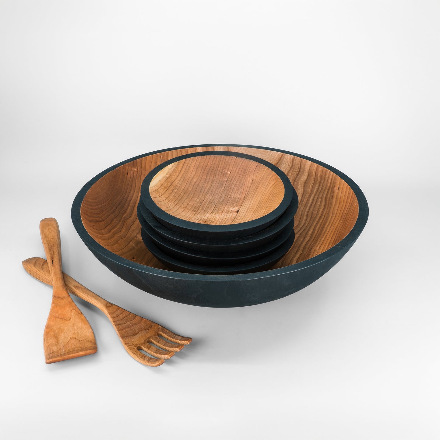 15" Wooden Salad Serving Bowl Set