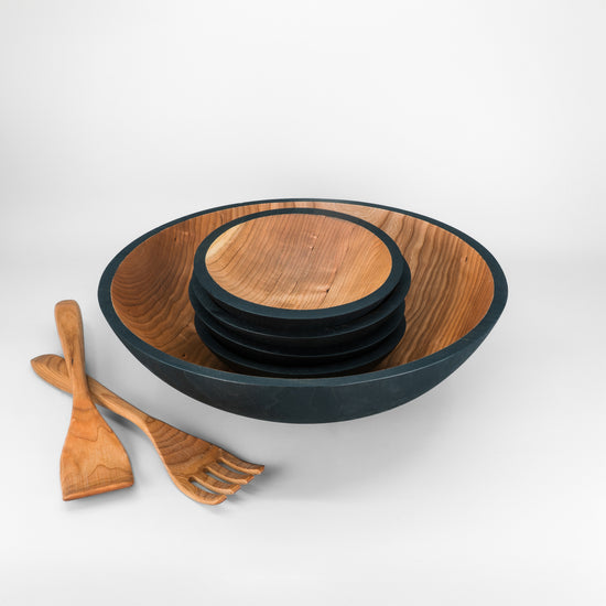 15" Wooden Salad Serving Bowl Set
