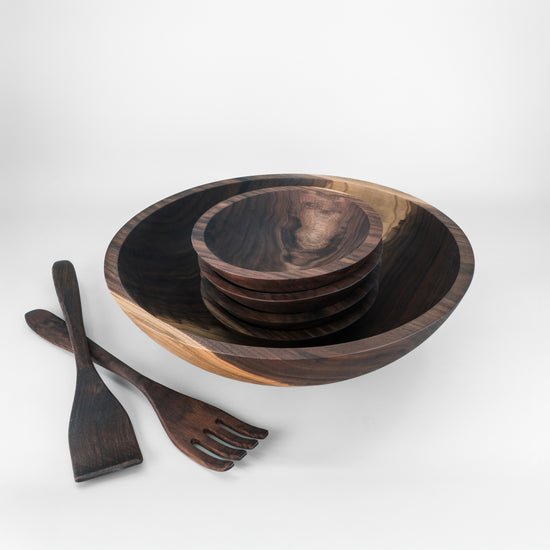 15" Wooden Salad Serving Bowl Set