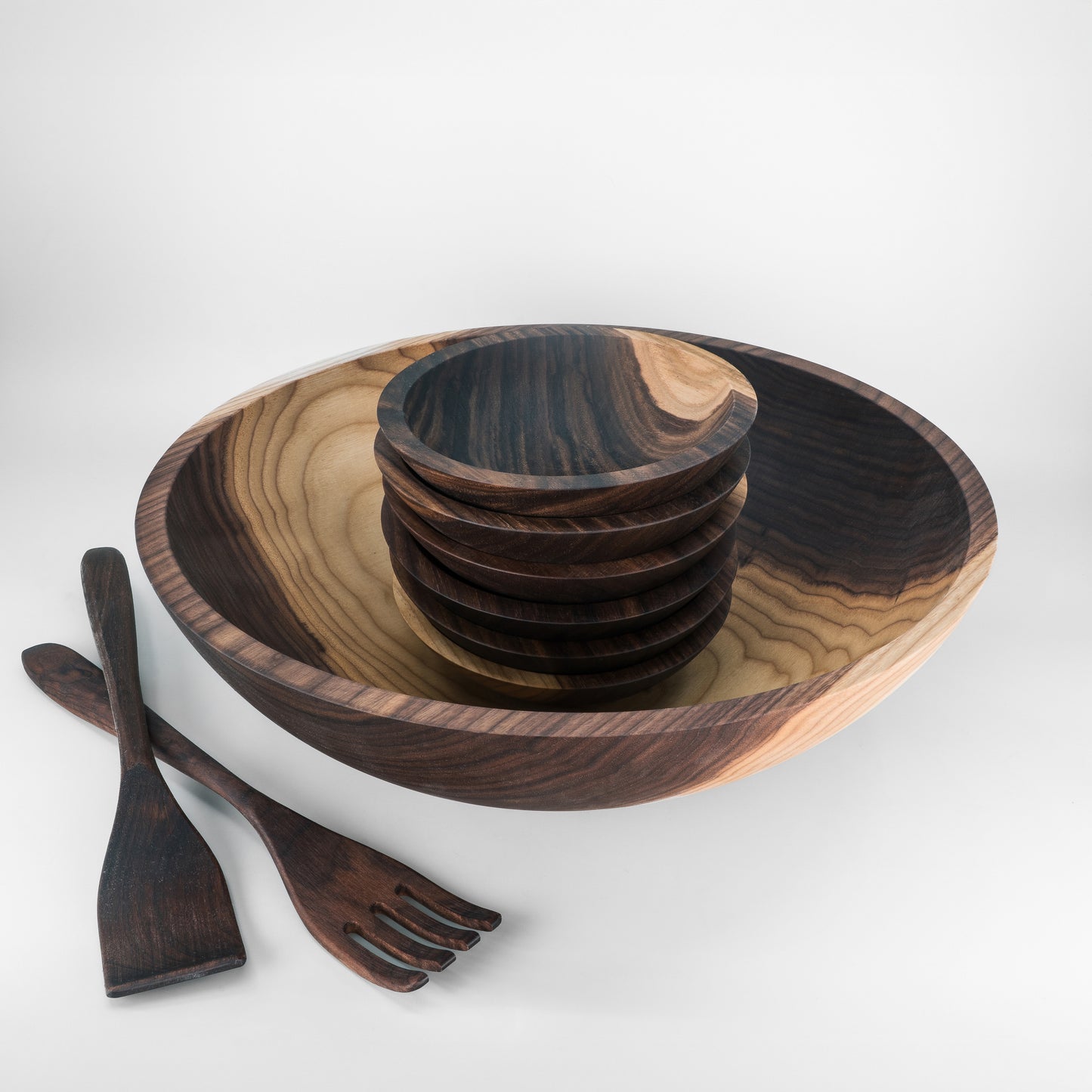 17" Wooden Salad Serving Bowl Set