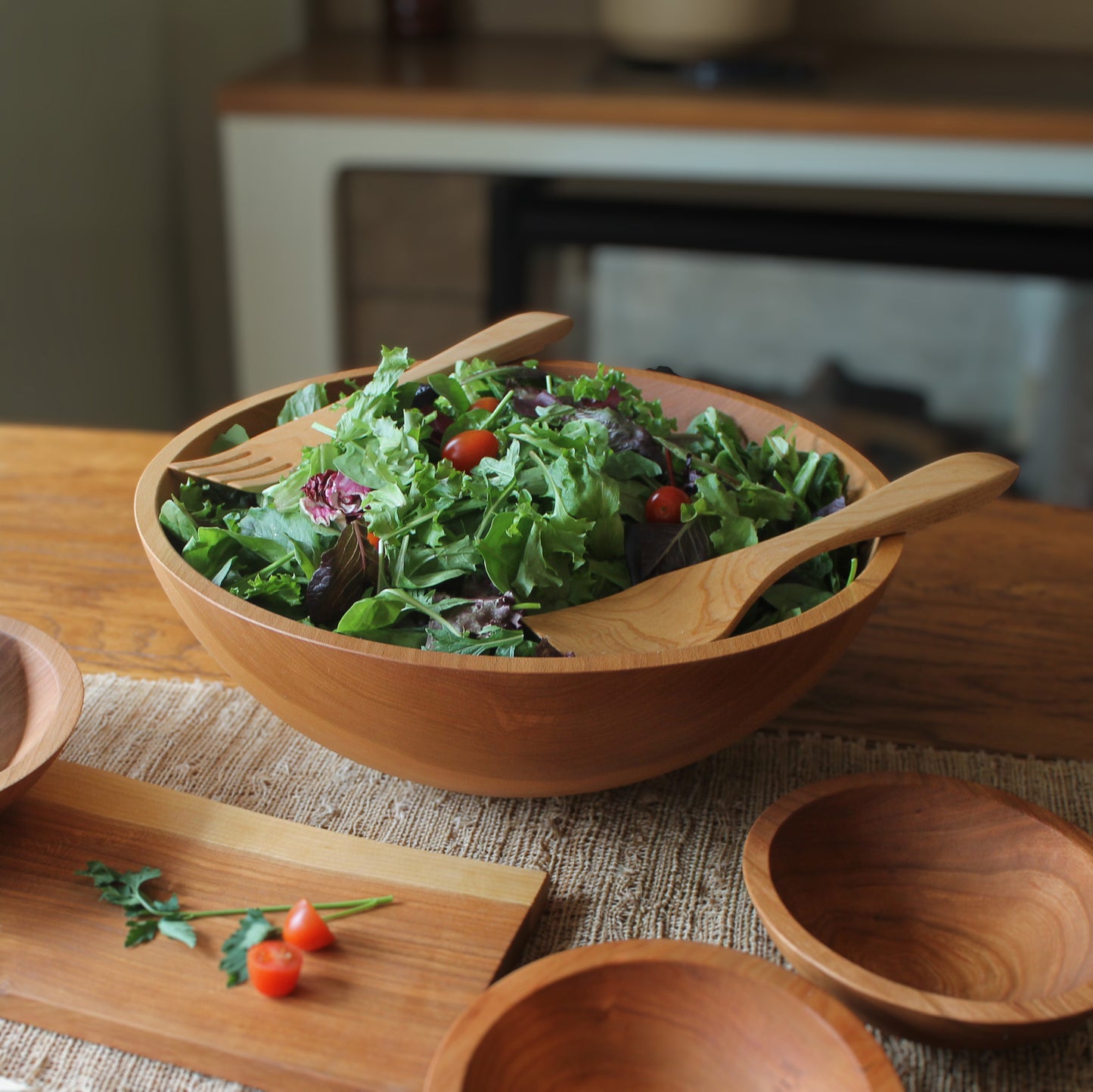 Small Wooden Salad Utensil Set