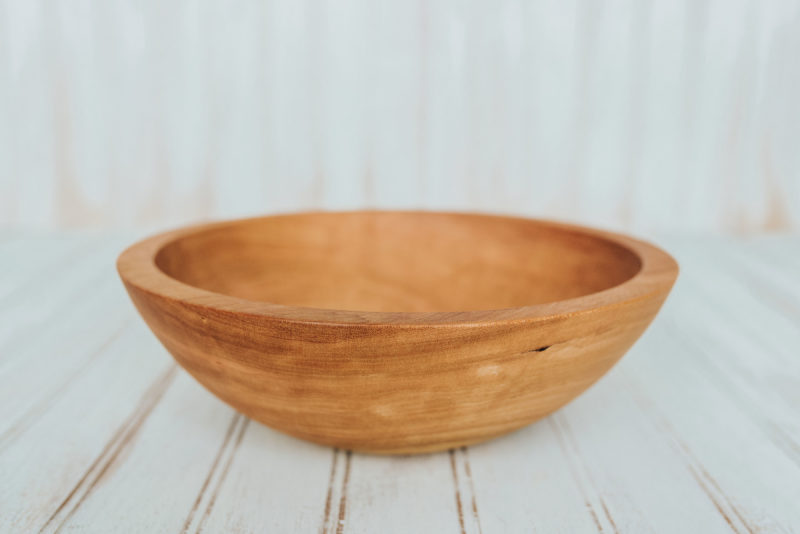 10-inch cherry wood individual dinner salad bowl