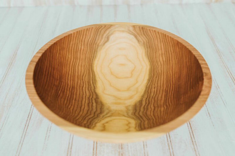 One of Holland Bowl Mill's 15-inch large Cherry wood bowls. Serves 4 to 8 people.
