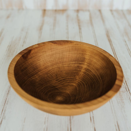 10 inch beech bowl with light walnut finish