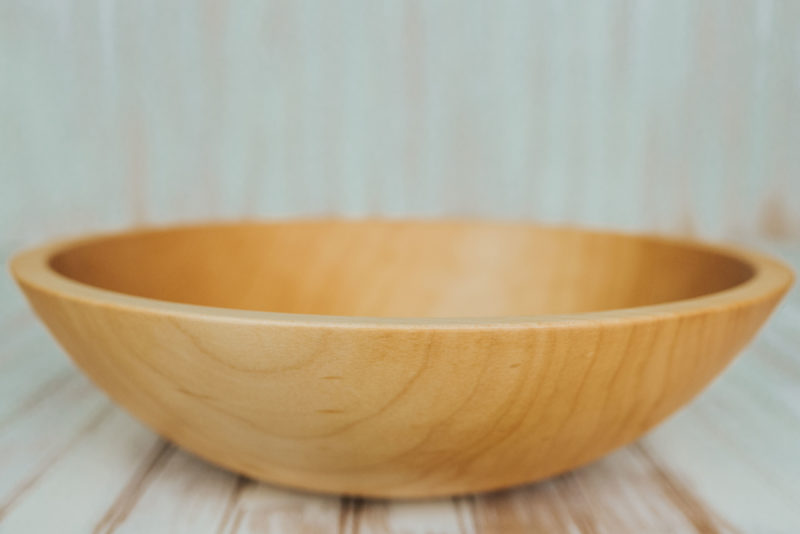 A 15-inch hard maple bowl