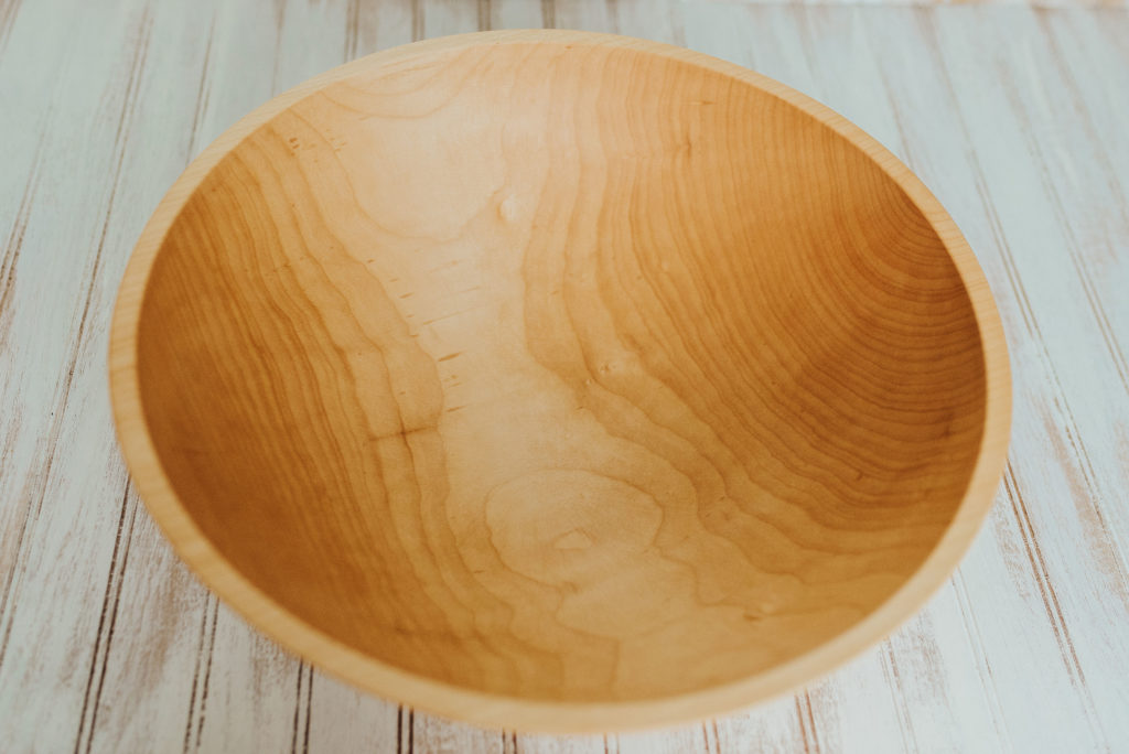 17 inch Maple Bowl with Bee's Oil Finish | Holland Bowl Mill | Famous Wooden Bowls