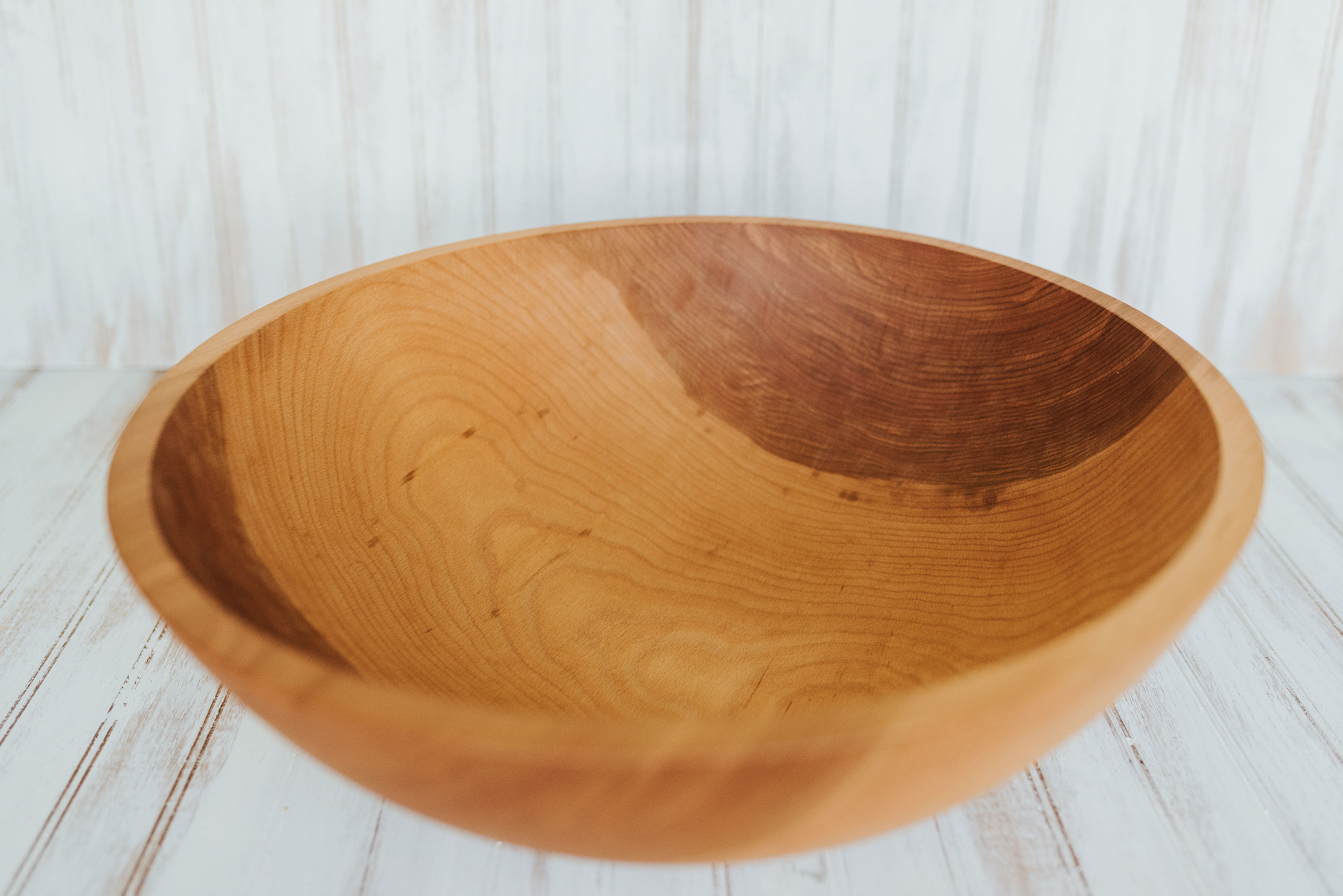 Solid Cherry Bowl, 20-inch with Bee's Oil Finish
