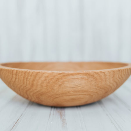 12 inch Northern Michigan Red Oak Salad Bowl with Bee's Oil Finish