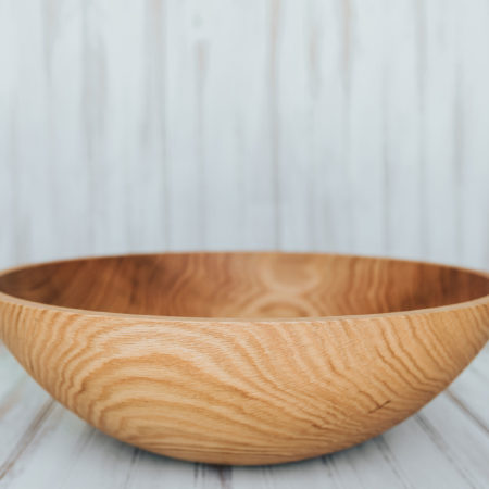 15 inch Northern Michigan Red Oak Serving Bowl with Bee's Oil Finish