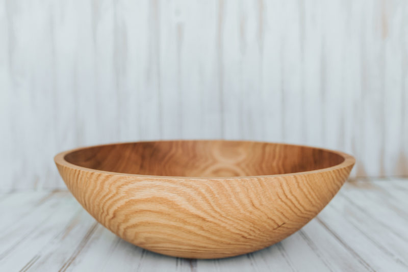 15 inch Northern Michigan Red Oak Serving Bowl with Bee's Oil Finish