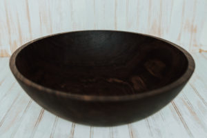 Dark walnut finish 20-inch large salad serving bowl