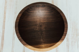 8 inch walnut serving bowl