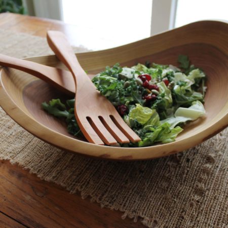 Large Cherry Wooden Salad Bowl 15 (Serves 6-8)