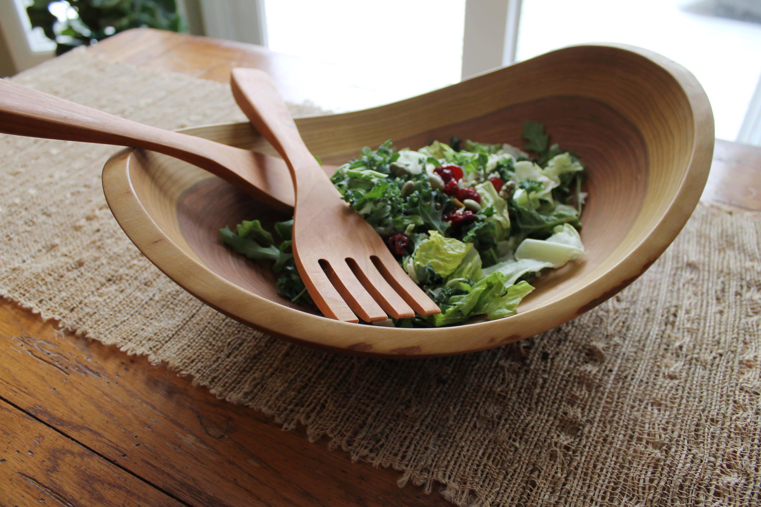 Holland Bowl Mill 12 Inch Solid Cherry Wood Salad Bowl 
