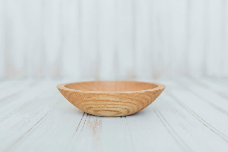 A 6-inch small wood bowl
