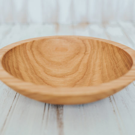 9-inch red oak wooden bowls