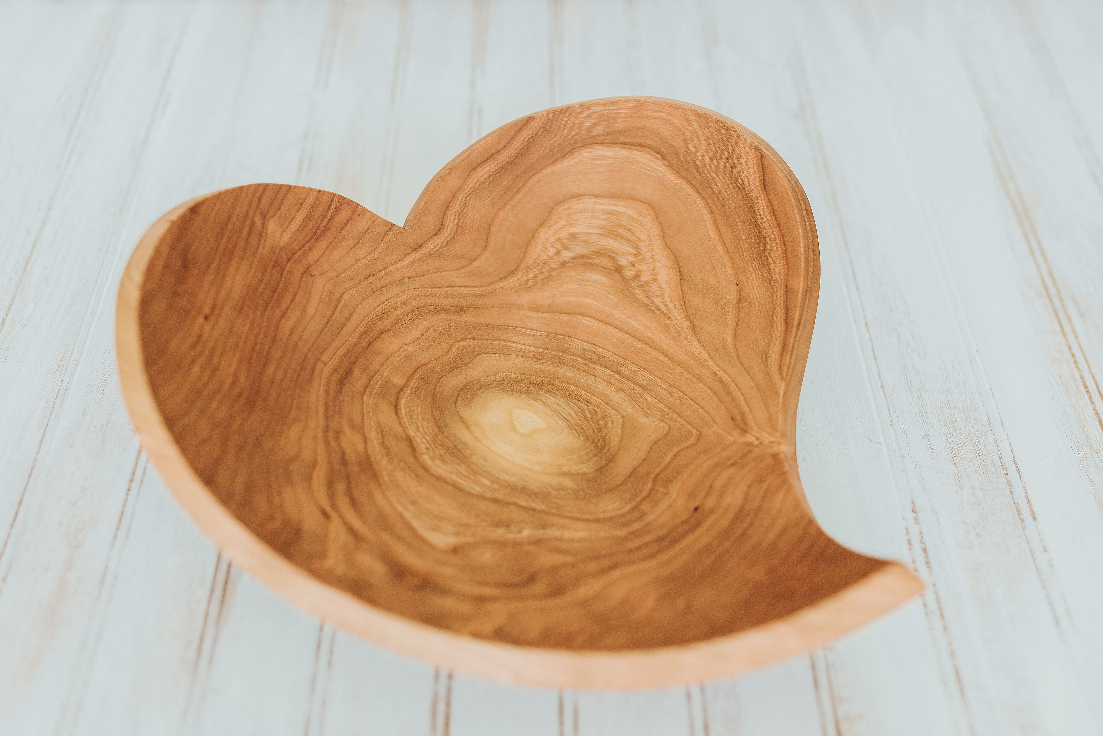 A teardrop heart bowl. Making wooden bowls can be an art form, one that takes time.