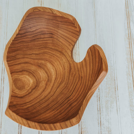 Michigan shaped bowl made from Cherry wood.