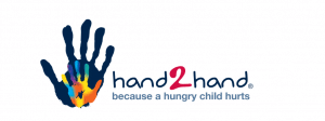 The hand2hand logo. Hand2Hand is an organization that tackles weekend hunger facing West Michigan families.