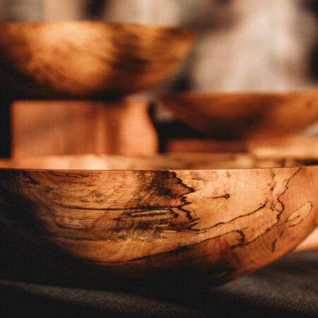 10-Inch Spalted Maple Wooden Bowl
