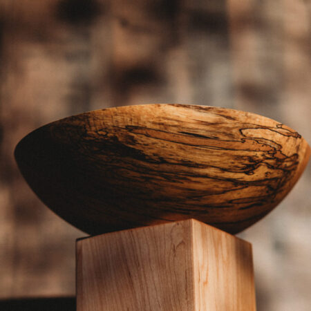 9-inch Spalted Maple Wooden Bowl