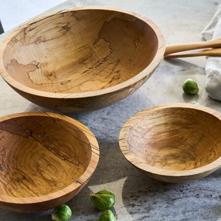7-Inch Spalted Maple Wooden Bowl